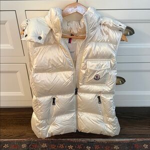 Moncler Ivory Quilted Puffer Vest